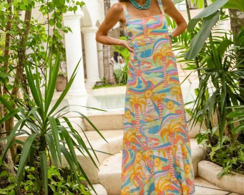 NEW KENNY FLOWERS long tropical print dress in multi